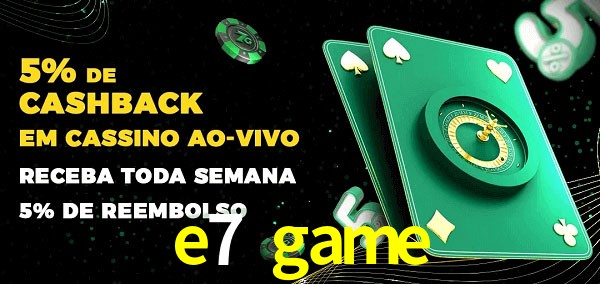 Promoções do cassino ao Vivo e7 game